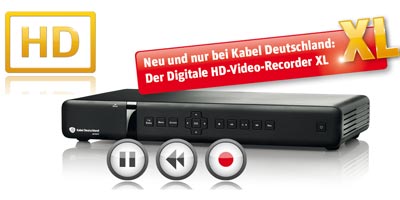 Kabel Deutschland Komfort Tarife mit HD-Videorekorder XL gratis