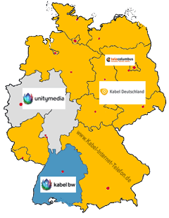 Kabelanbieter: Kabel Deutschland, KabelBW, Unitymedia und Telecolumbus